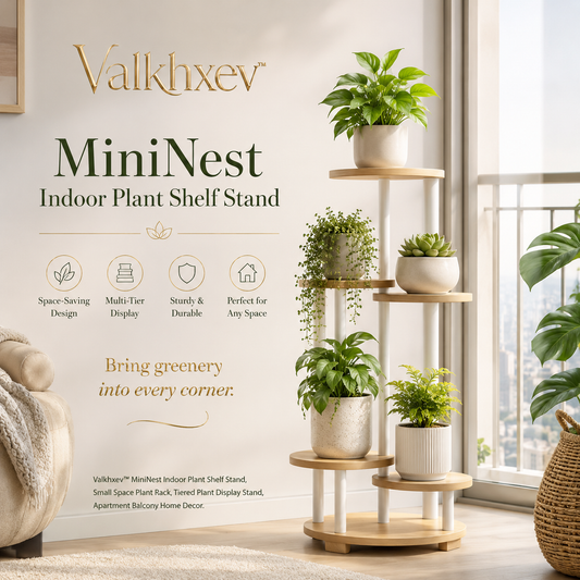 Valkhxev™ MiniNest Indoor Plant Shelf Stand, Small Space Plant Rack, Tiered Plant Display Stand, Apartment Balcony Home Decor